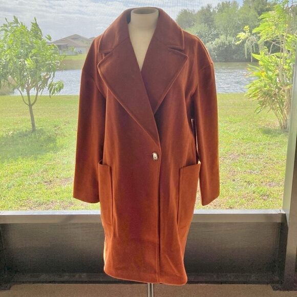 Topshop Burnt Orange Women's Trench Coat NWT